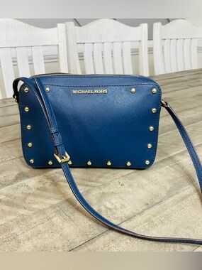 Michael Kors Sandrine Studded Saffiano Leather Crossbody Bag